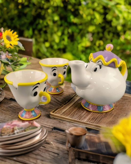 SET TETERA Y DÚO DE TAZAS DE LA BELLA Y LA BESTIA