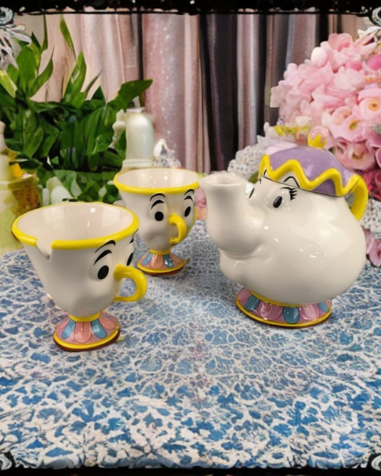 SET TETERA Y DÚO DE TAZAS DE LA BELLA Y LA BESTIA